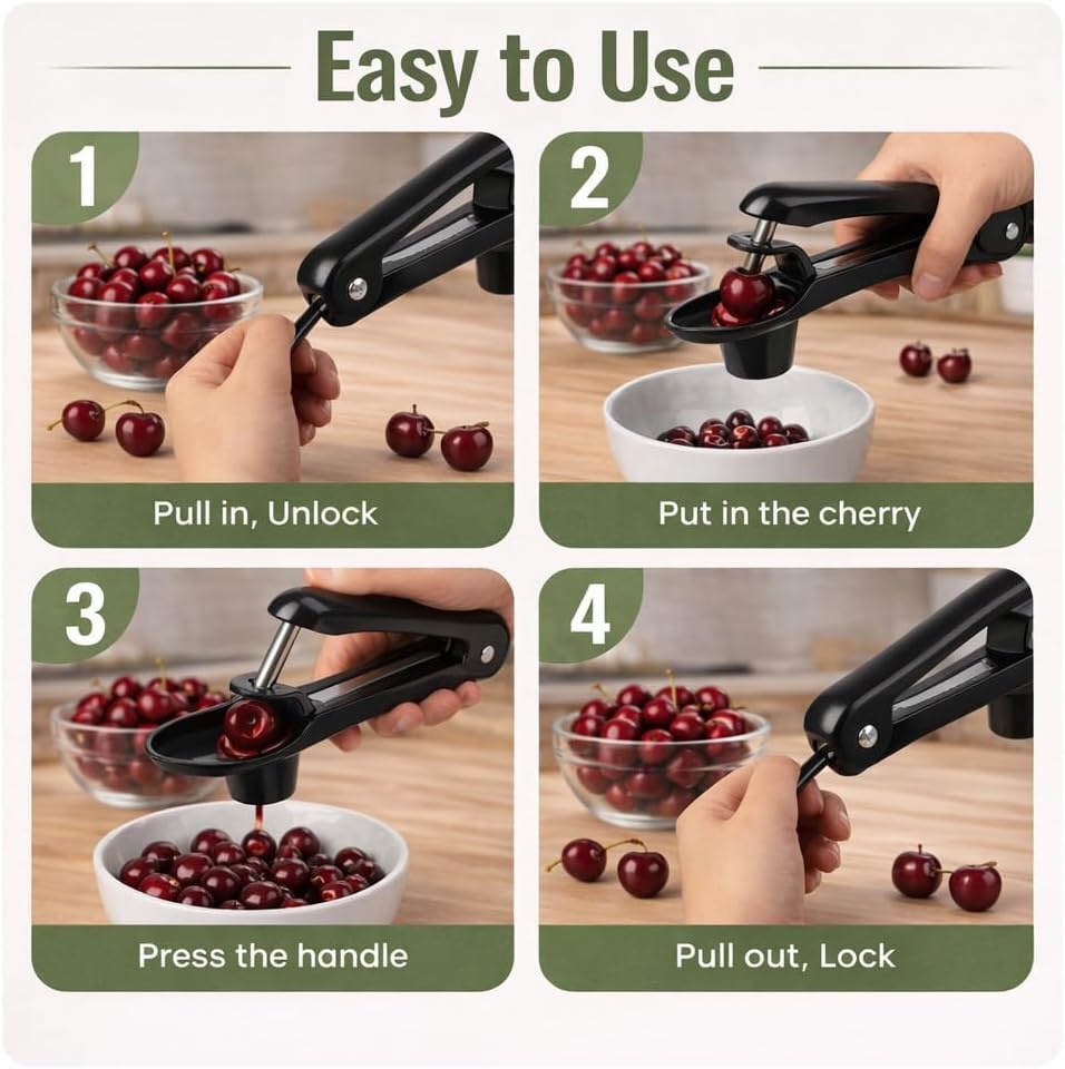 Cherry Pitter Tool, Wine Red