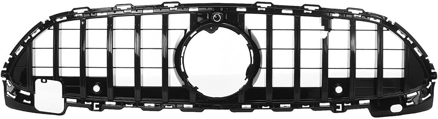 car grill grille For W206 Front Grill Car Front Bumper Grill Grille With Camera Hole For GTR Style For Mercedes For Benz C Class W206 2022 Racing Grille Mesh Grill Spoiler(Black)