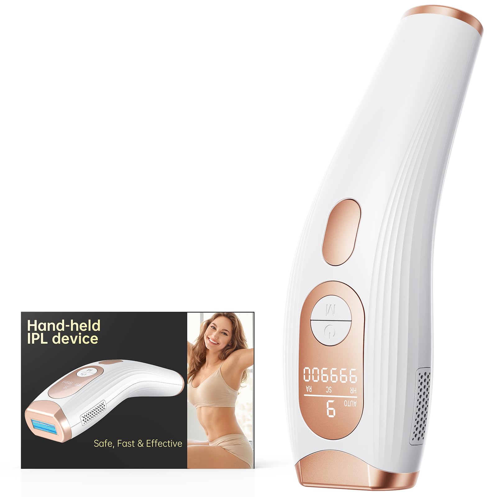 IPL Épilateur Lumière Pulsée, 9 Niveaux d'Energie IPL Épilateur Laser pour Femme/Homme Visage Corps Bikini Aisselles Jambes - 999990 Flashes