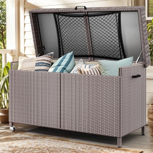 YITAHOME 200 Gallon Outdoor Storage Box w/Storage Net