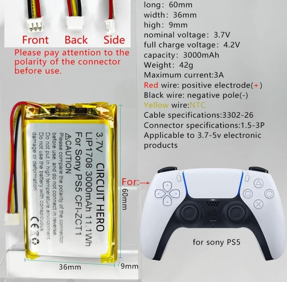 Amazon.co.jp: 3.7 V 3000 mAh LIP 1708充電可能リチウムイオン電池