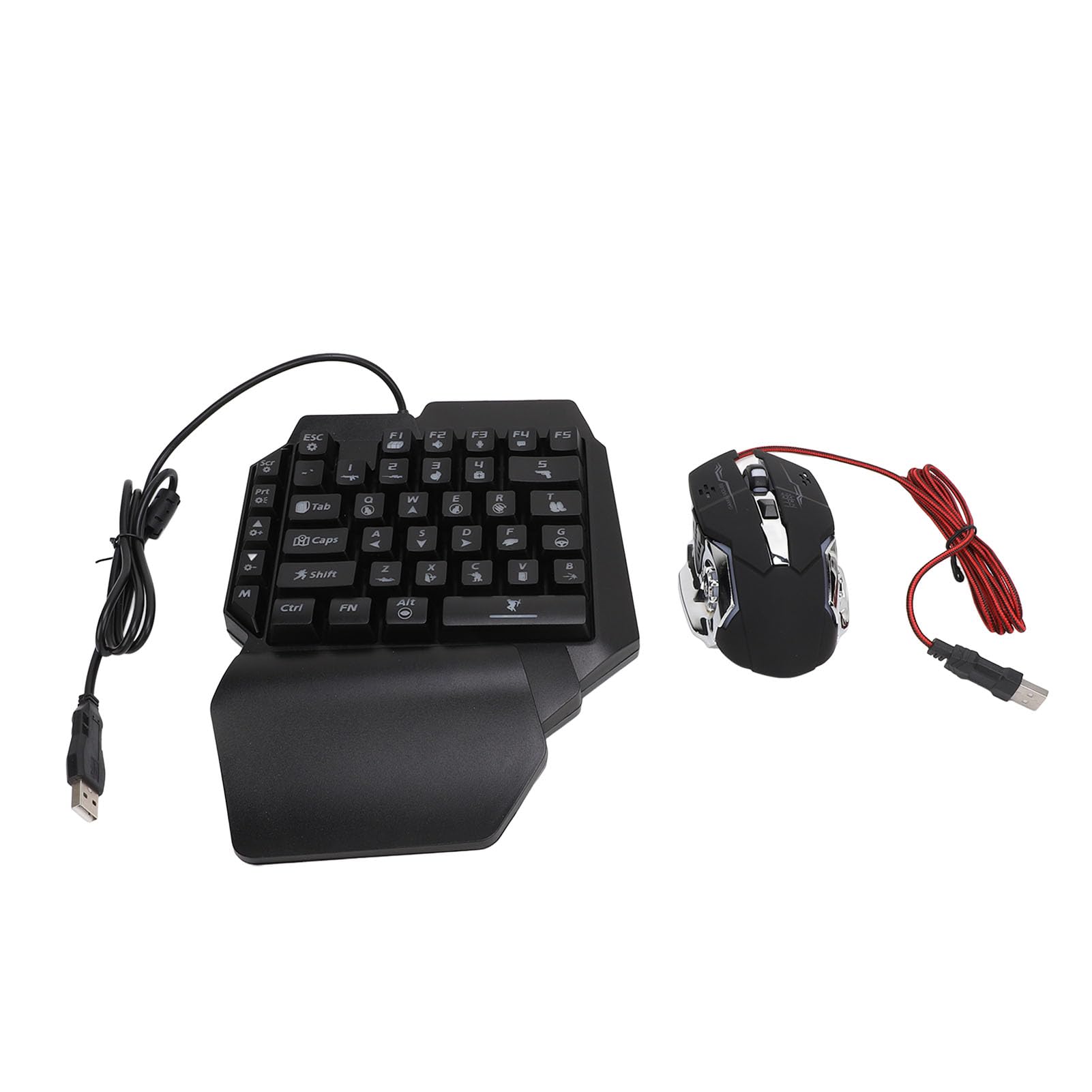 Convertitore Mouse Tastiera da Gioco Combo Adattatore 4 in 1 a Mano Singola con Supporto per Telefono per Giochi Mobili