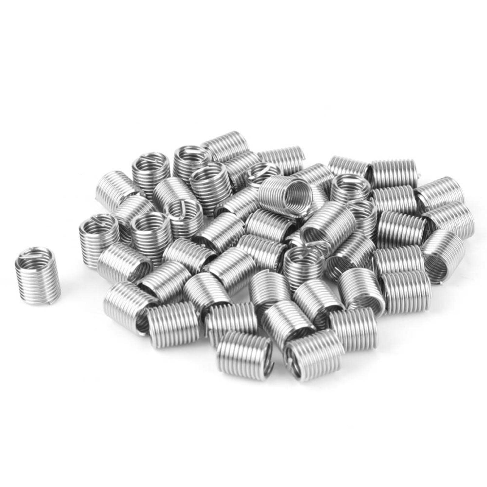 50Pcs Kit di Riparazione Filettatura Auto M8 x 2D In Acciaio A Spirale Filo A Vite Inserti Filettati Chiave Chiave Inserti Trapano Rubinetto Strumento di Filettatura