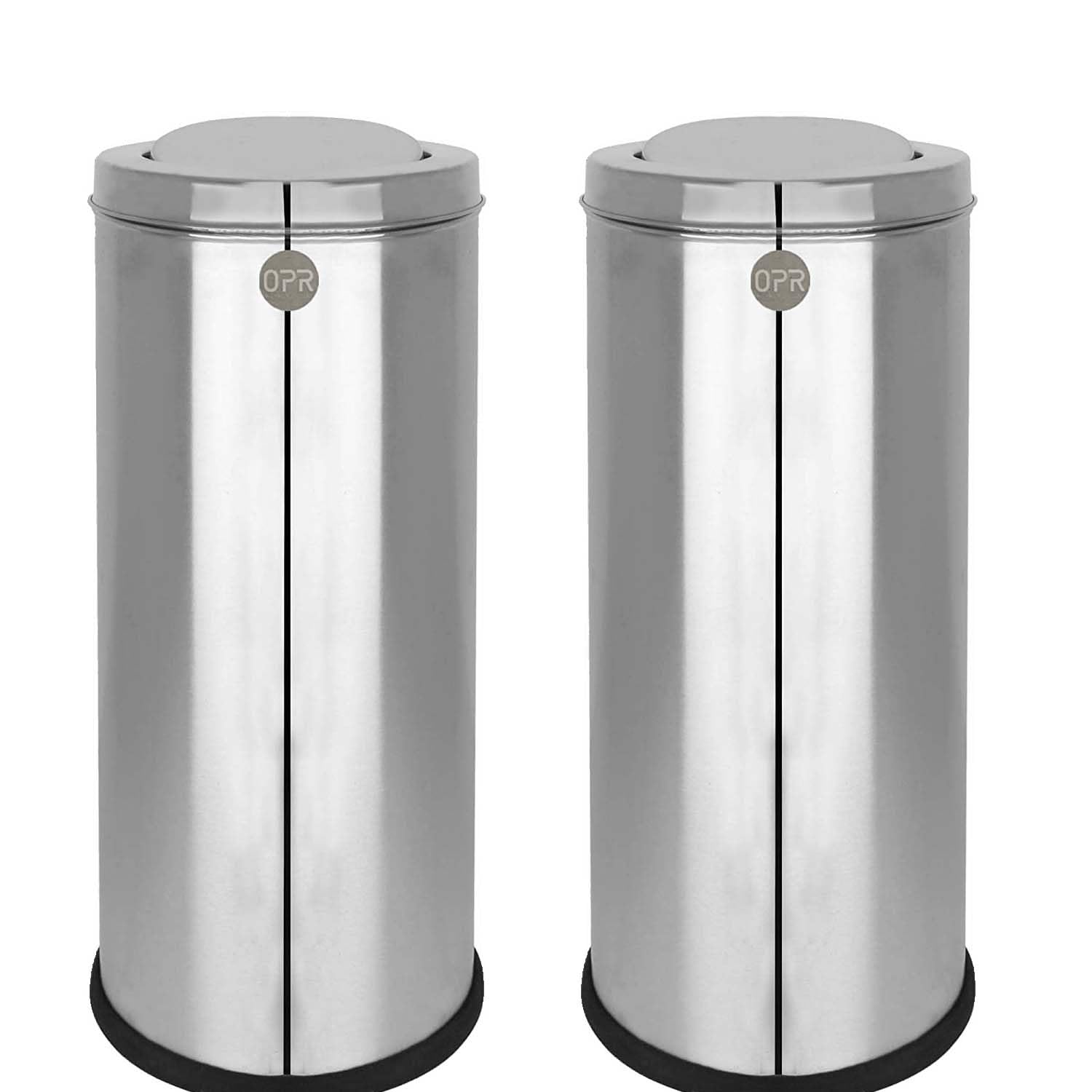 OPR Stainless Steel Swing Dust Bin With Lid | Garbage Bin For Washroom, Home, Kitchen, Bathroom And Offices Big Size (Pack of 2) (12 X 28 In. - 60 Liter)-image-38