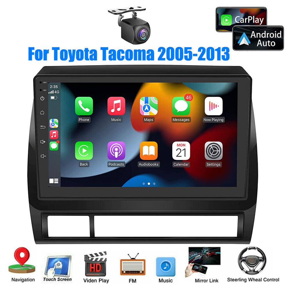 moseiny 9 inch Android 13 Radio for Honda Tacoma 2005-2013 Head Unit, 2+32G Touch Screen Radio Honda Tacoma Stereo Carplay Android Auto Double Din Stereo Bluetooth FM RDS AHD Backup Camera