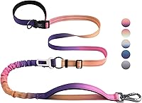 Vista 14 de Roses&Poetry Correa de Perro Manos Libres con Bolsa con Cremallera, Correa Elástica de Cintura de 6-9 pies para Caminar con Perros Medianos