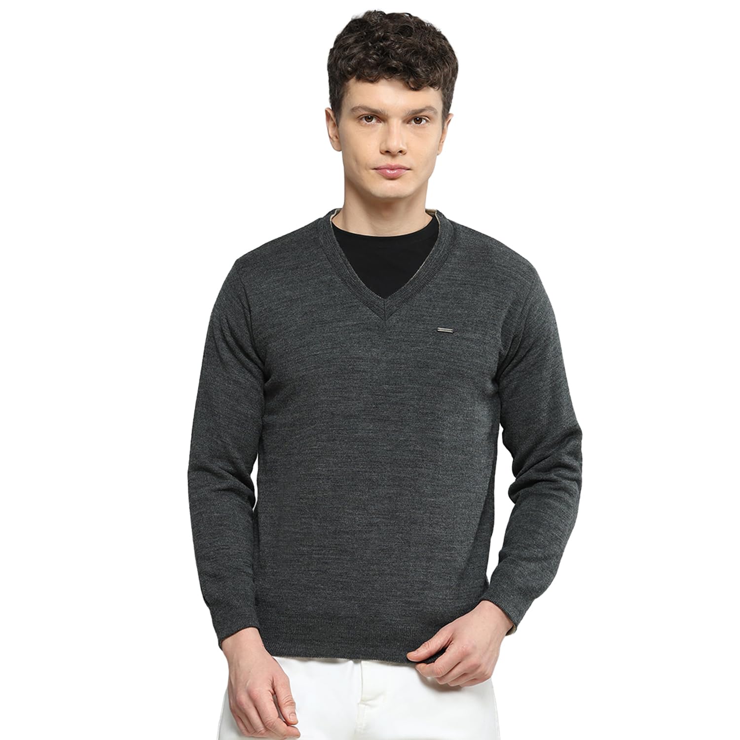 cloak & decker Men’s Regular Fit Solid V-Neck Full Sleeve Reversible Winter Pullover | Classic Solid Design | Cozy Warm Knit | Stylish Winter Reversible Sweater for Men (Pack of 1)-picture-30