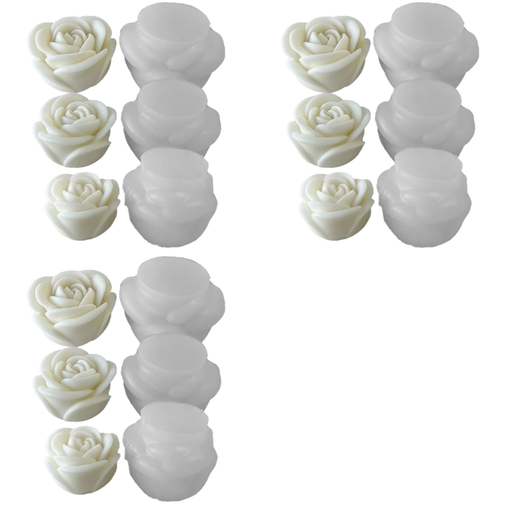 Moule silicone rose pour bougie d'aromathérapie et moulage gypse haute précision