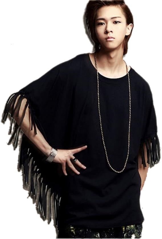 Amazon バリオスウェイズ Various Ways メンズファッション フリンジ カットソー トップス カットソー Tシャツ ドルマンスリーブ メンズ 男服 V系 カジュアル サロン系 ステージ 衣装 Xl 小さめ ダークグレー Tシャツ カットソー 通販