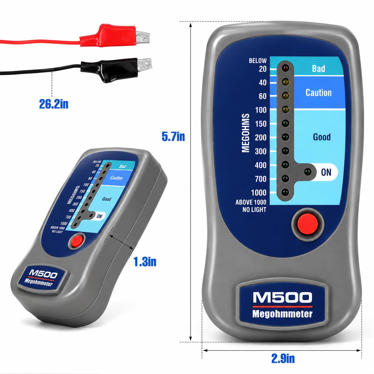 M500 Insulation Megohmmeter, 0-1000MΩ, Compatible with Supco M500 for HVAC — Amazon image 5