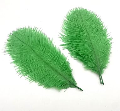 Shekyeon 6-8inch 15-20cm Ostrich Feathers Plumes Wedding Centerpiece Table Decoration Pack of 50Dark Green