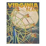 Virginia Beach, Virginia, Ferris Wheel and Full Moon (1000 Piece Puzzle, Size 19x27, Challenging...