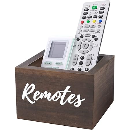 Amazon.com: XBelmber Remote Control Holder Caddy, Wooden TV Remote ...
