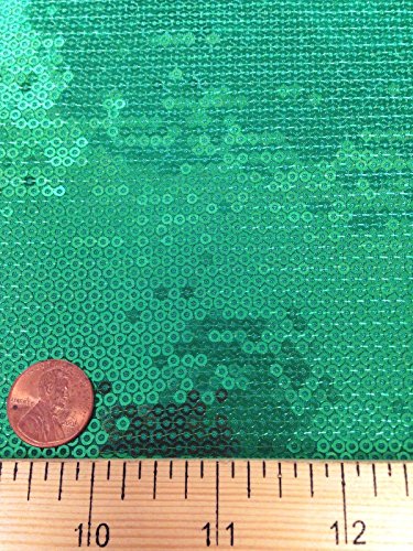 3Mm Mini Micro Shiny Sequins On Stretch Polyester Spandex Jersey Fabric By The Yard (Emerald) #TOP5