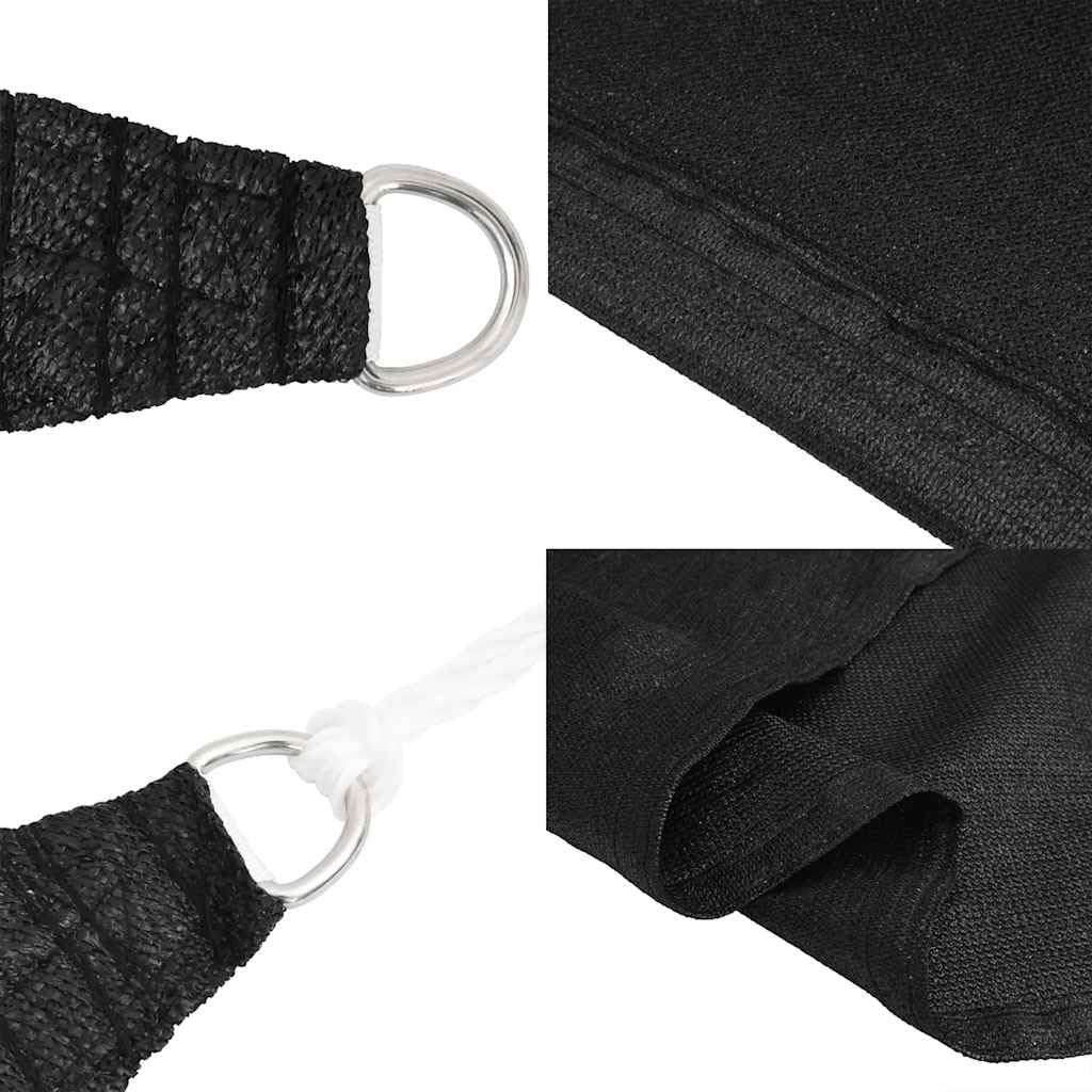 Voile d ombrage trapèze Noir 160 g m2 4 5 x 4 m en PEHD, Parasol pour Jardin terrasse Balcon extérieur, Protection Soleil UV Pluie, Fixation Acier Inoxydable