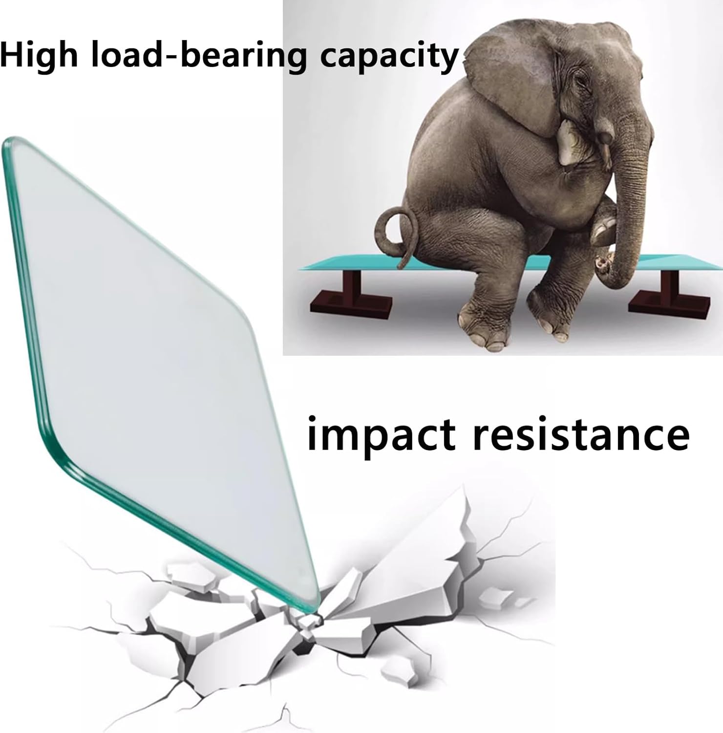Square Glass Table Top - Tempered - 8mm Thick - Polished Edges Glass, Transparent Tempered Glass Tabletop, Sturdy and Wear-Resistant, for Patio Replacement Tabletop(Size:100x80cm)