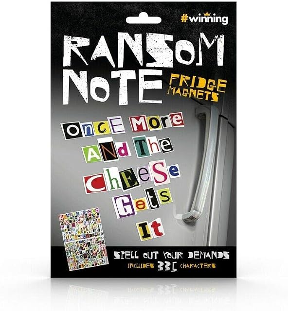 Winning Ransom Note Fridge Magnets-Spell Out Your Demands-Includes 335 Characters, 6 x 3 x 3 cm