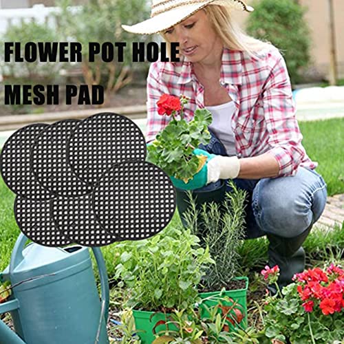 Mesh Pad for Planter Pots Hole,Round Hole Mesh Pad for Indoor Flower Pot | Drainage Netting for Bons