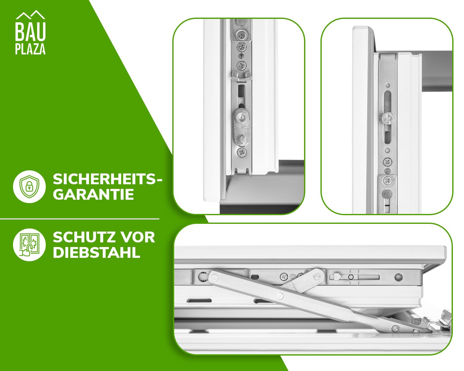 Kunststofffenster BxH 50 x 80 cm Weiß - Dreh-Kipp Kellerfenster DIN Links - 2-fach Verglasung 32 mm - Wärmeschutz & Schallschutz - PVC Fenster für Haus, Keller, Garage
