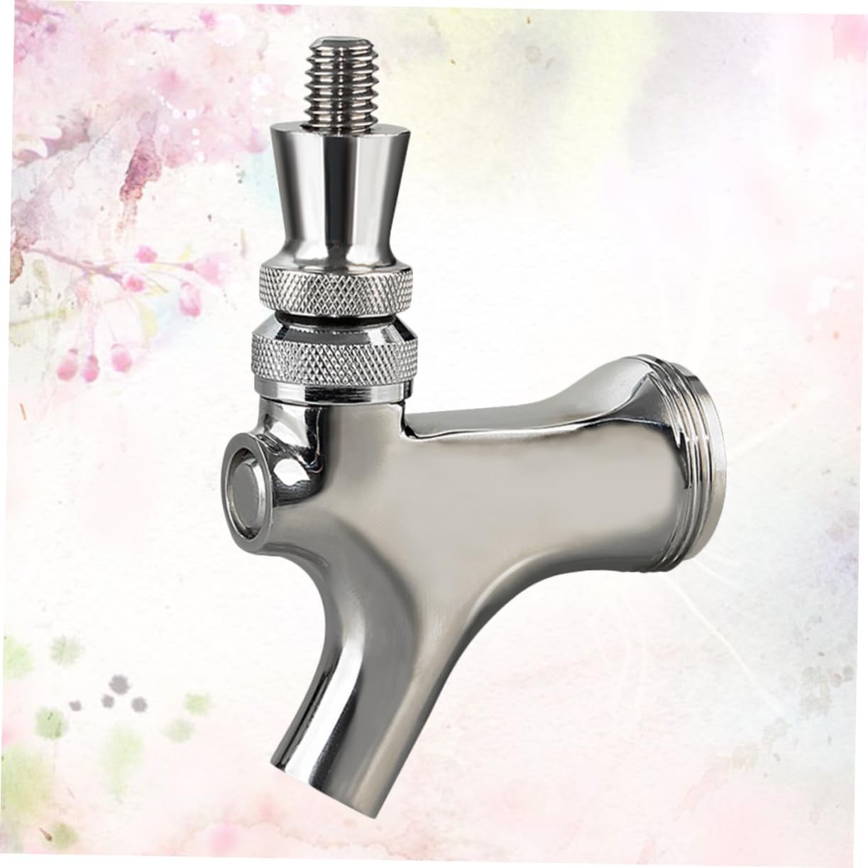 COLLBATH Brass Chrome Beer Faucet Non-Adjustable Spout for Home Bar Sturdy Metal Beer Dispenser for Parties and Events