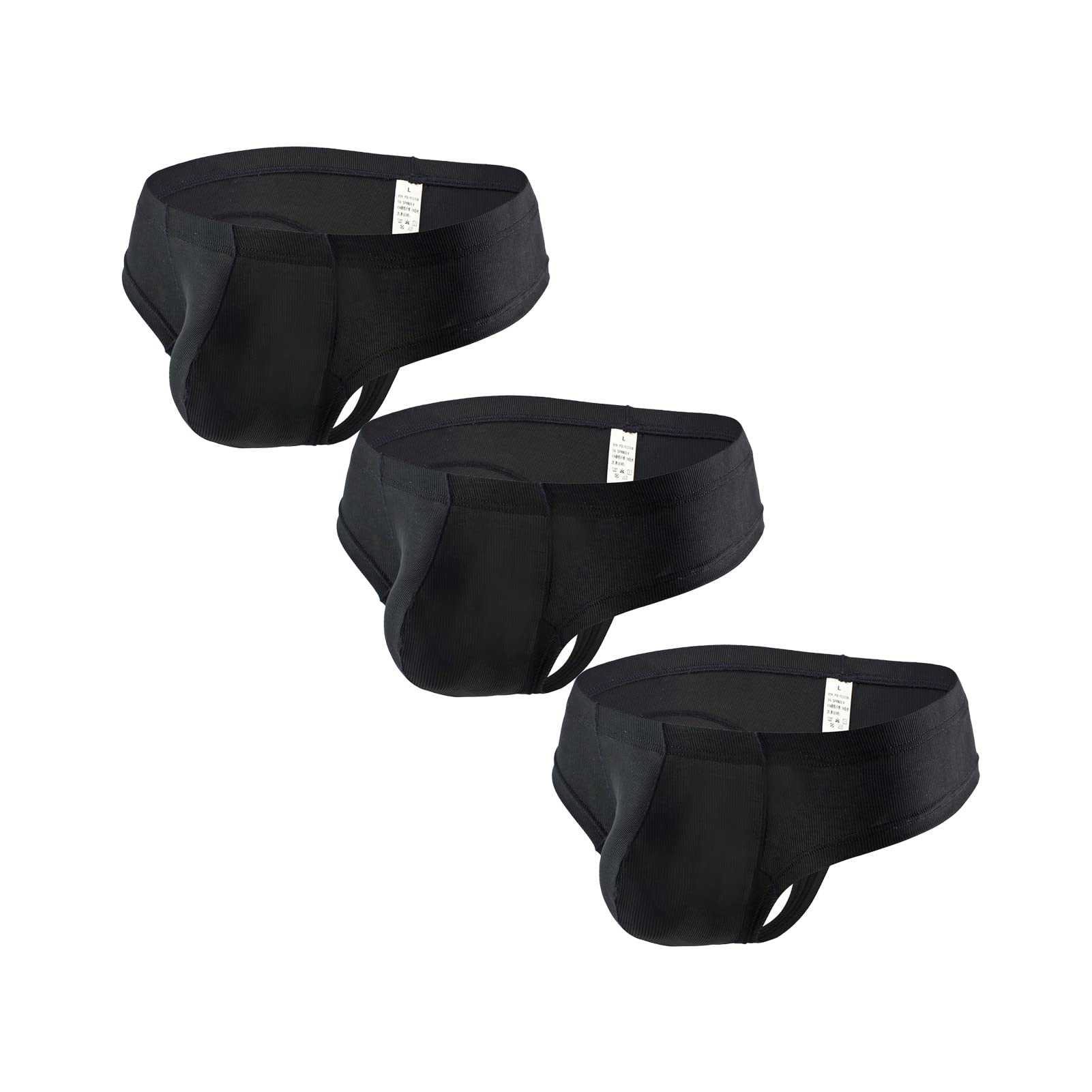 FaringotoMen's Ice Silk Thread Underpants T Pants, Solid Color, Breathable G-string Pants