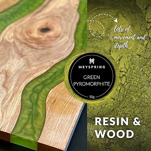 MEYSPRING Green Pyromorphite Epoxy Resin Color Pigment - 50g - Mica Powder for Epoxy Resin - Thumbnail 4