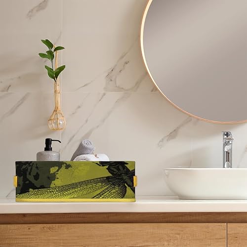 Miniatura 20 de Dragonfly - Cestas de inodoro doradas plegables para baño, organizador duradero y multiusos para cocina, sala de estar y armario () Libélula