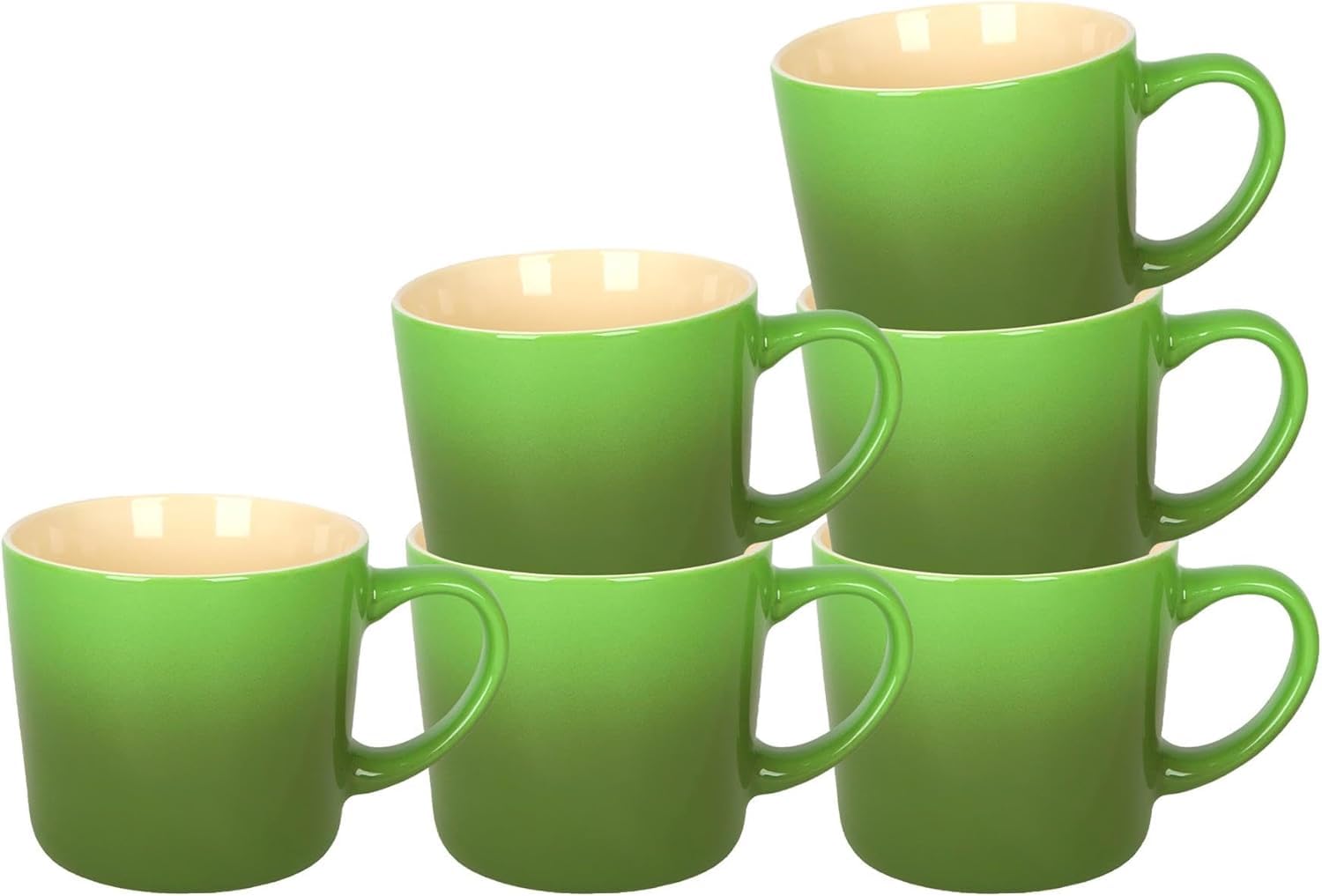 Kaffeebecher-Set, 6-330 ml, veganfreundlich, neues Knochenporzellan, stilvolle glasierte Keramik-Trinkgeschirr, mikrowellen- und spülmaschinenfest