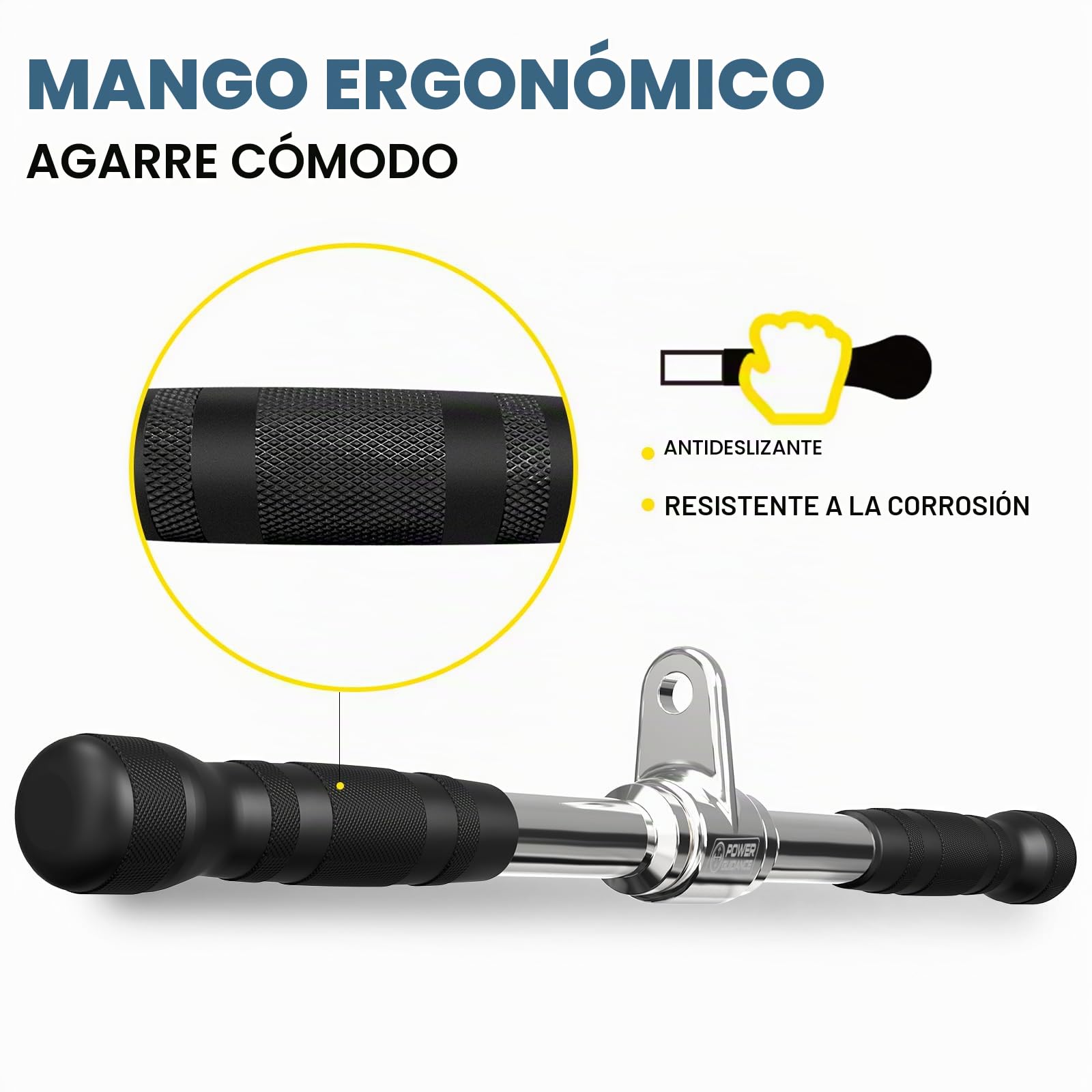 POWER GUIDANCE Accesorios para Barra Lateral, tríceps, Tirador de Cable, Accesorios para máquina de Pesas, Accesorios para máquina de Cable para el Gimnasio en casa (Set of 4)