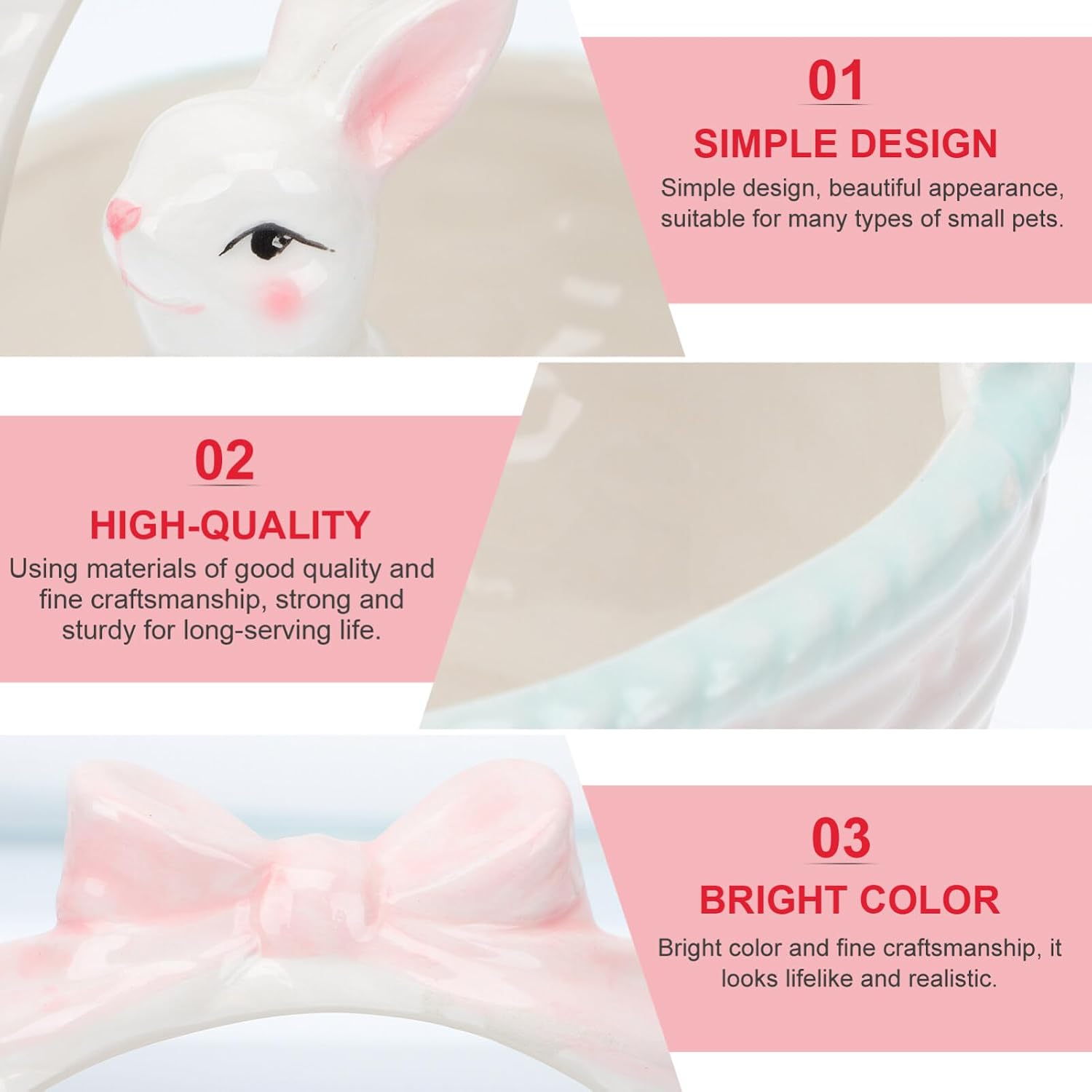 Easter Bunny Basket Decoration Porcelain Bunny Figurine Home Desktop Adornment Easter Party Decor Spring Holiday Table Ornament
