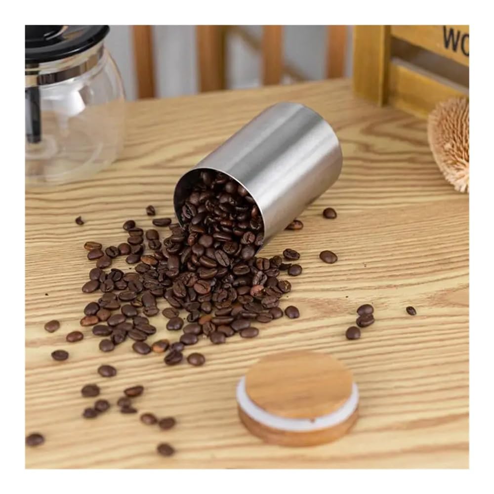 2 Stück 250 ml Edelstahl luftdicht Müslibehälter Vorratsdosen Set Teedose Behälter mit Deckel für Kaffeebohnen Zucker Trockenmilch