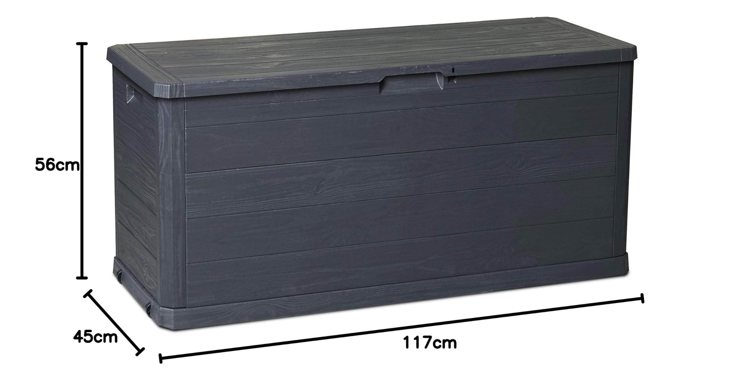 Toomax Multibox Woody's 280L Skrzynka Narzędziowa 117x45x56h cm Antracyt Efekt Drewna UV Odporna