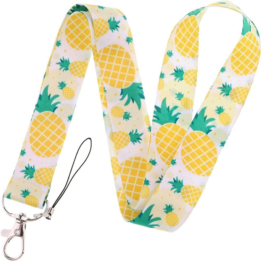 Hrippy As Show Pineapple Pattern Lanyard Cute Cartoon Neck Strap Personality Convenient Keychain Badge Holder For Id Card Holder