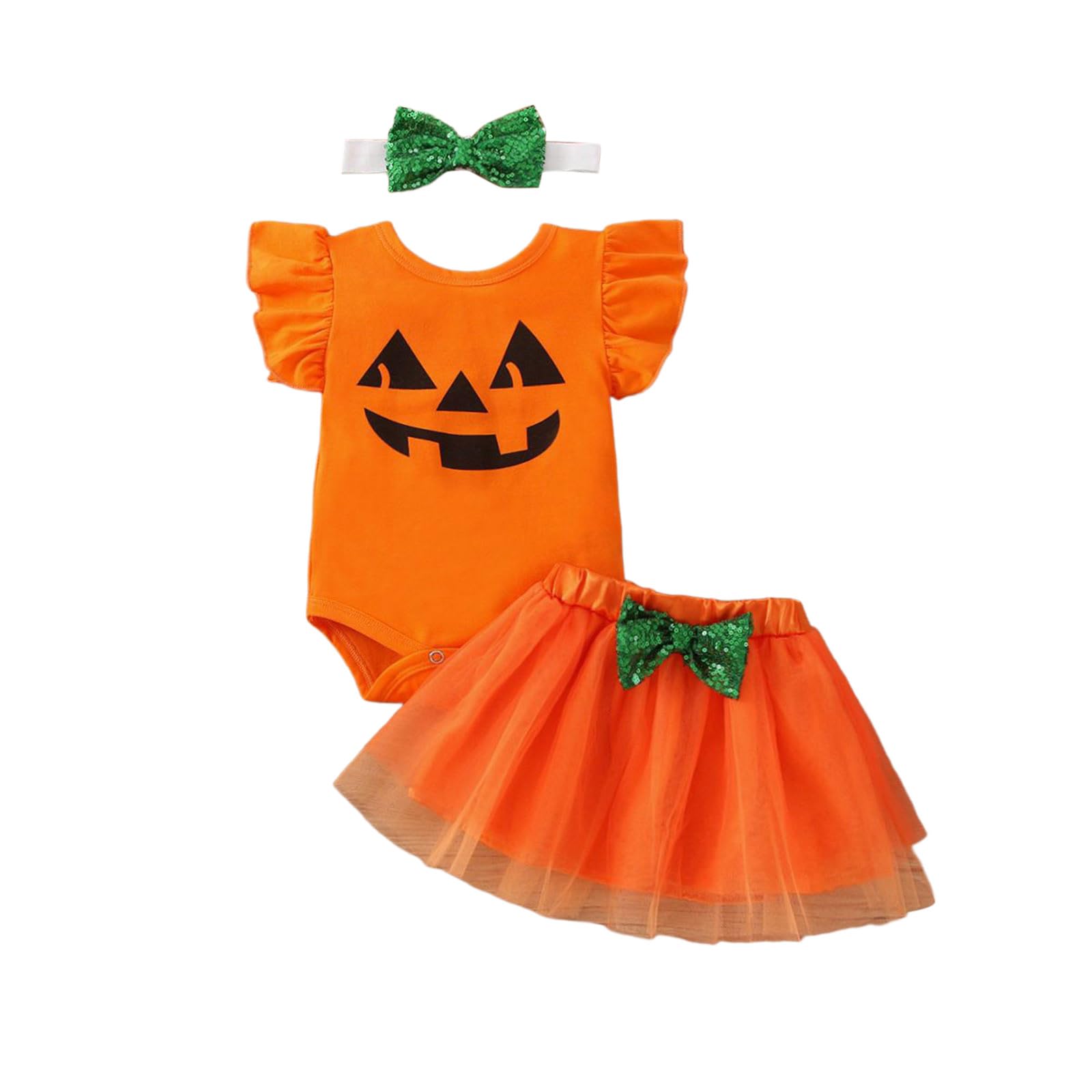Cokbyavla Pumpkin Bat Print Tutu Dress, Halloween Romper Baby Baby Girl Christmas Girl Ghost Romper Big Girls Dresses Goth Clothes Clothes 0- Toddler 18-24 Months