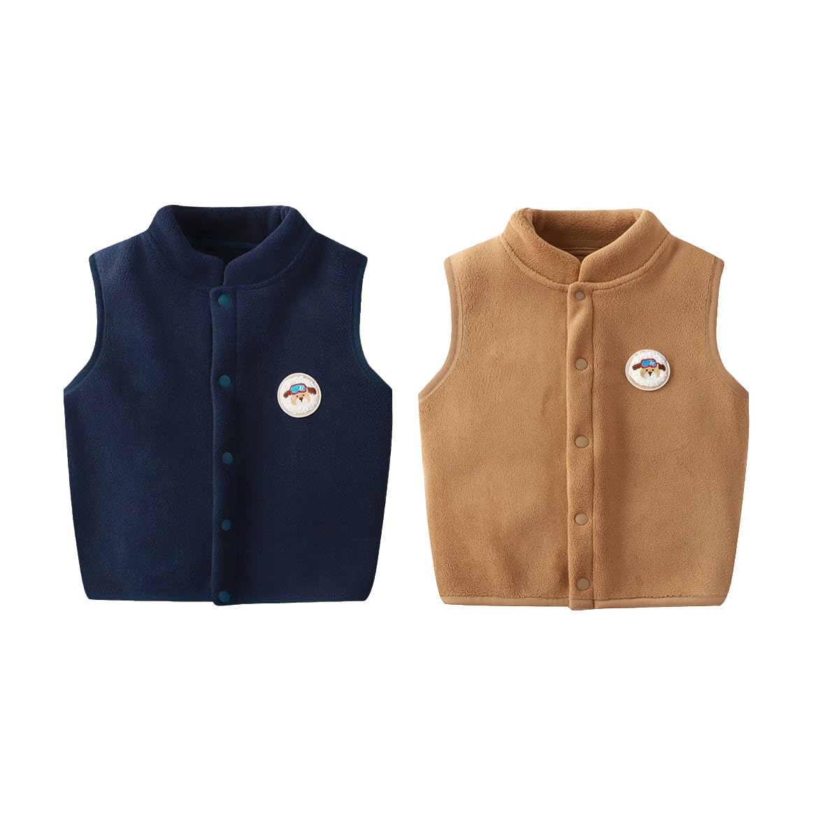 Bébé Fille Garçon Gilet Polaire Automne Hiver sans Manche Fleece Gilet Bodywarmer avec poches Manteaux Blouson Gilet épaissi Pull sans Manche Gilet en peluche d'extérieur 6 mois -6 ans
