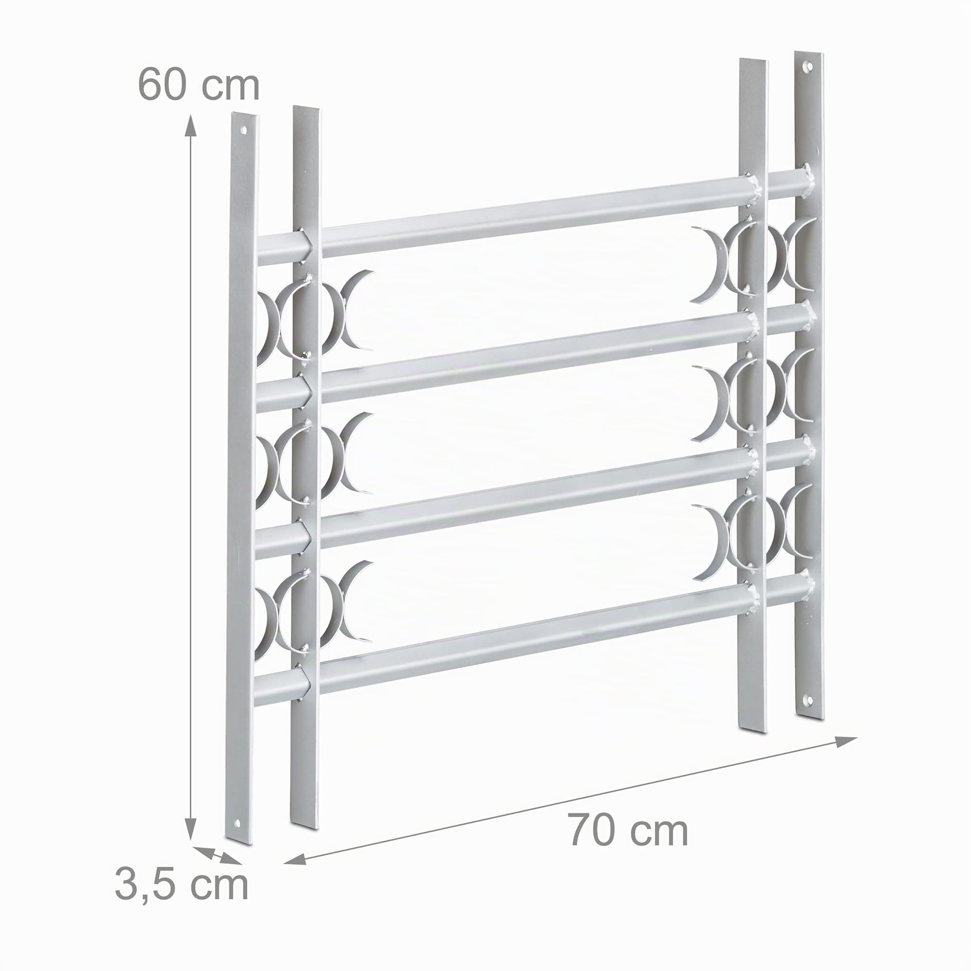 Relaxdays Reja para ventana, extensible, acero galvanizado, reja de seguridad, gris, 600 x 700-1050 mm