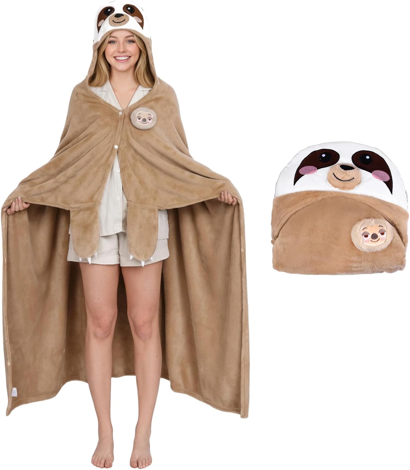 Animal Wearable Blanket Hoodie,Adult Oversized Hooded Blanket for Birthday Halloween and Christmas