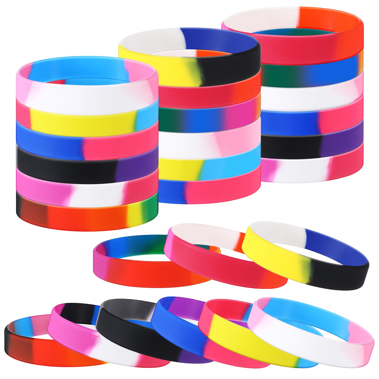 Huquary 27 Pcs Pride Flag Bracelets 9 Colors Rainbow Gay Trans Lesbian Pride Flag Ally Wristband Lgbtq Transgender Bisexual Identity Recognition
