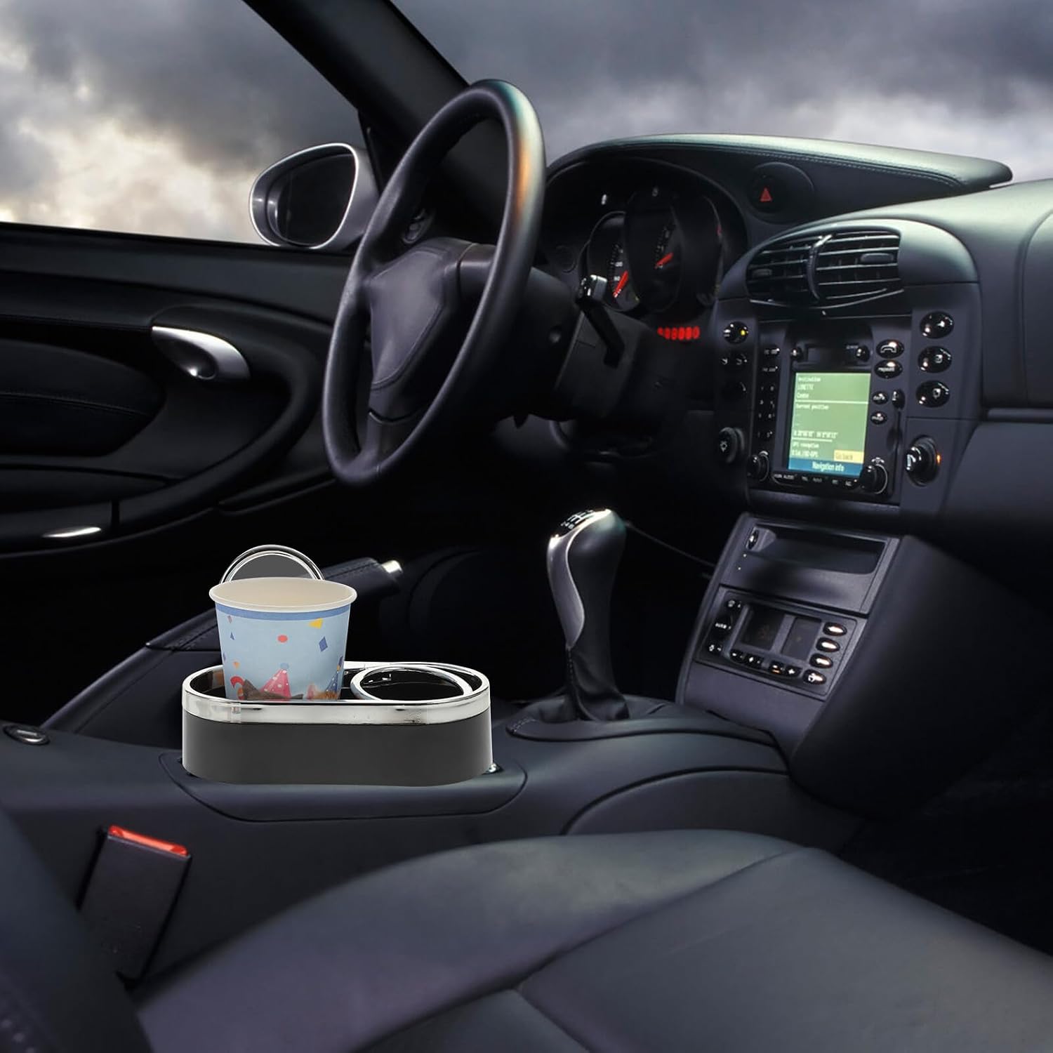 Multi-Function Double Car Cup Holder with Air Vent Mount Adjustable Beverage Organizer for Vehicle Interior Drinks and Canned Bottles Durable Anti-Skid Design