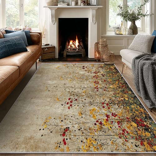 Tapis fleur salon 160x230 cm antidérapant pour éviter les chutes - 8