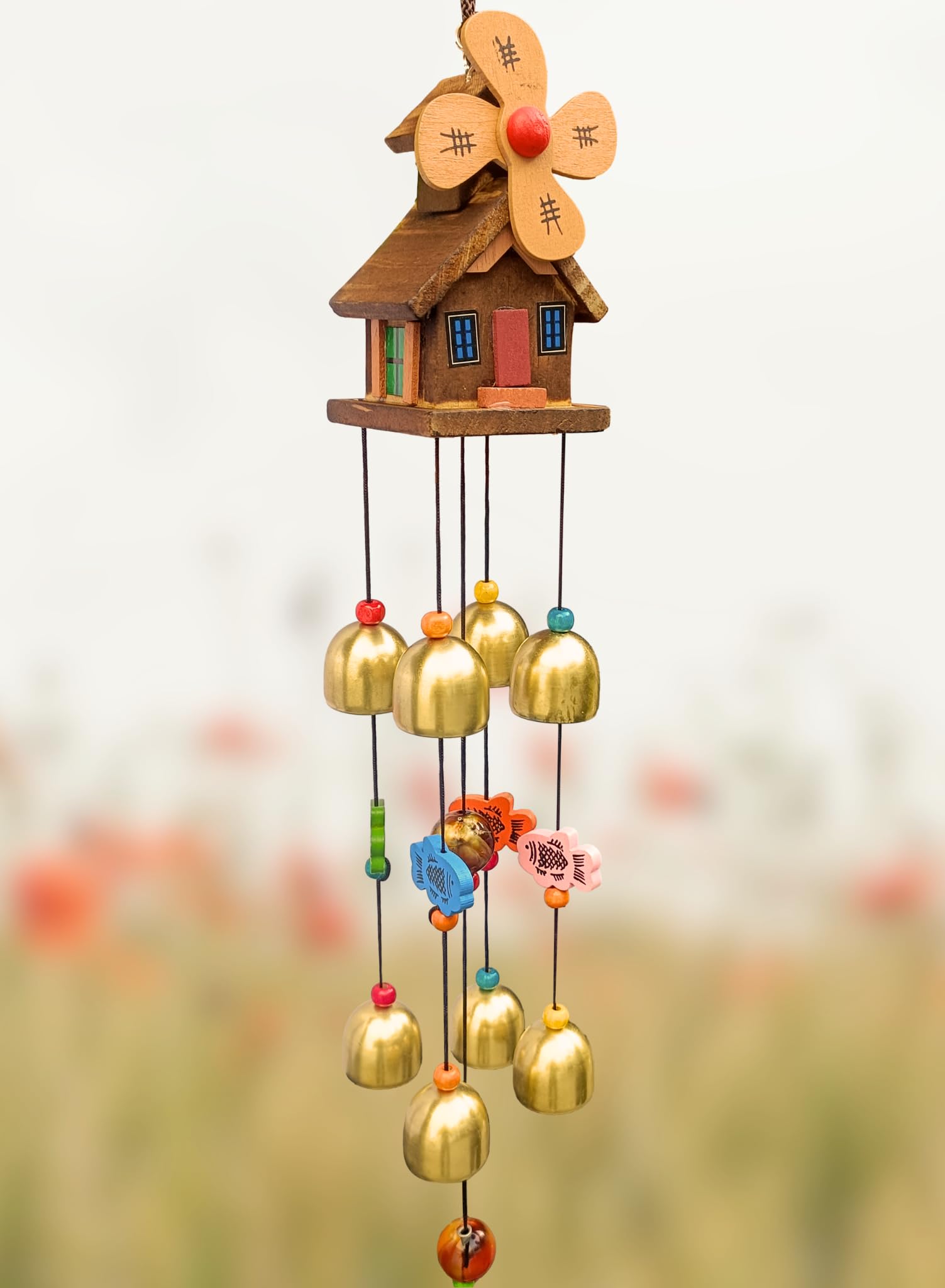 MOOZ Fengshui Wind Chimes for Home | Positive Energy & Vastu Protection | Hanging Decorative Items for Balcony, Entrance & Living Room | Indoor Outdoor Wind Bells | Good Luck & Spiritual Gift