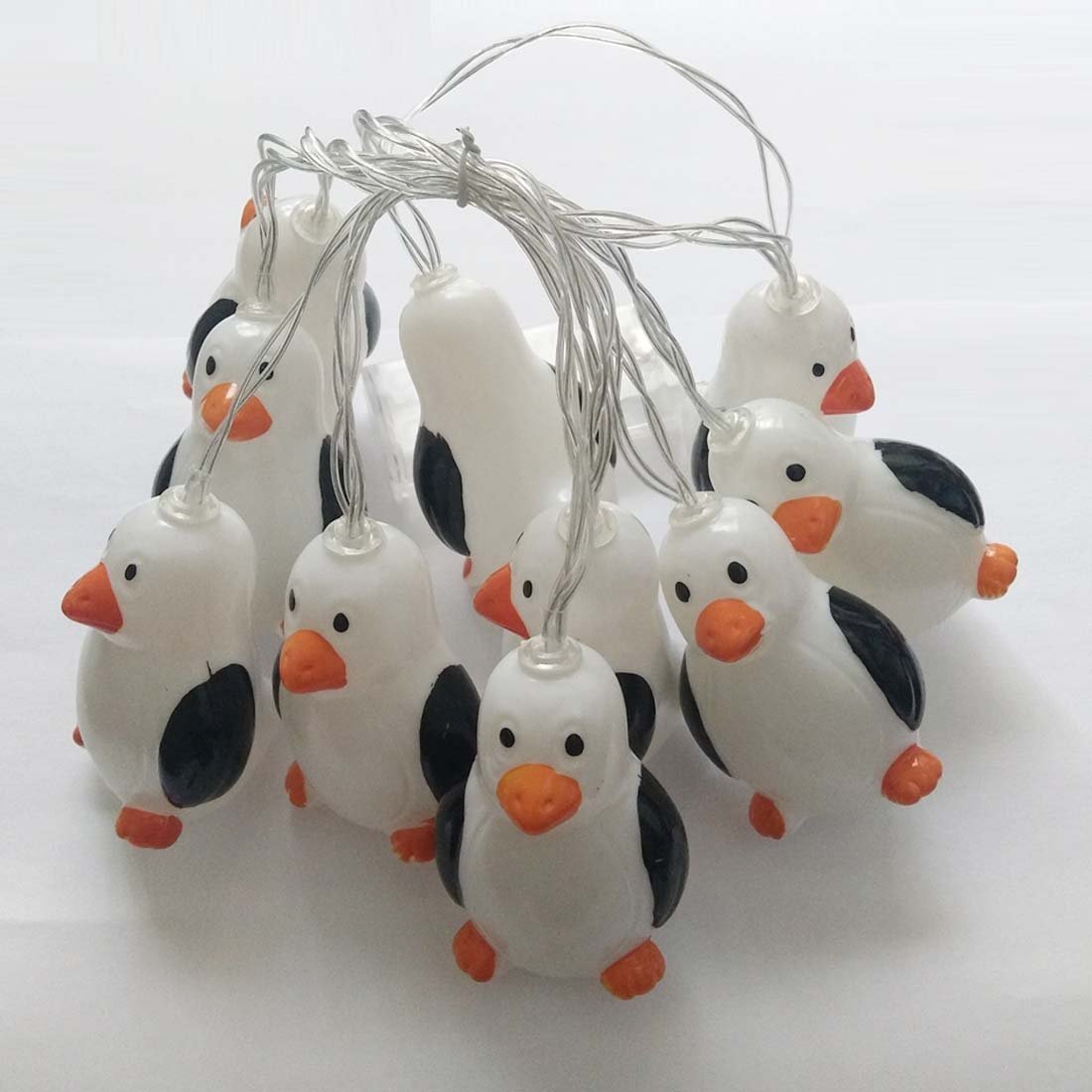 Penfly 1.5m 10LEDs Decorative Penguin Shape Fairy Night Mood Light for Home Indoor Babyroom Child Bedroom Wedding Warm White