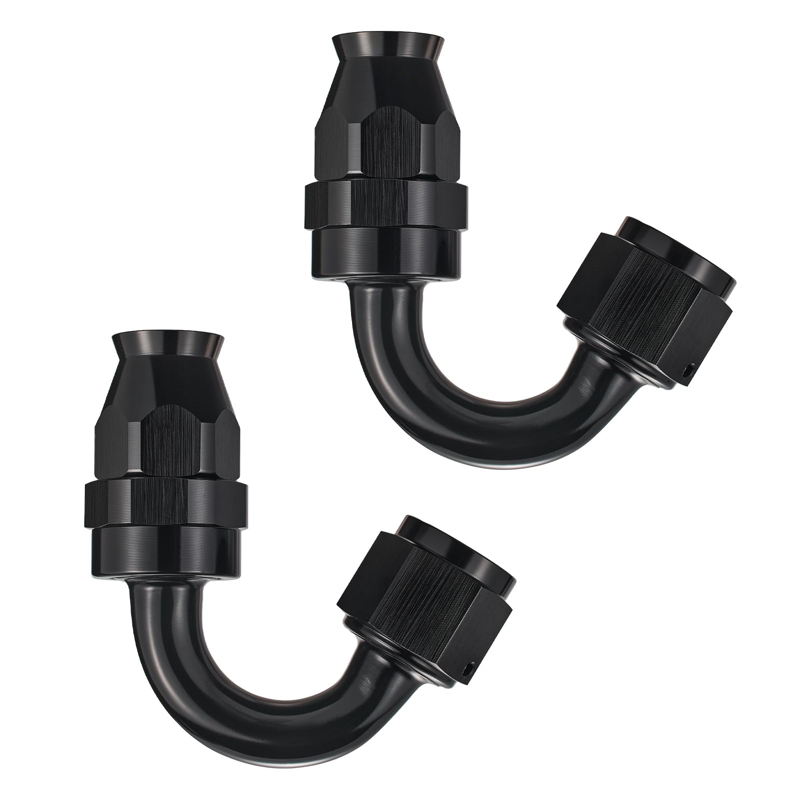 EVIL ENERGY 8AN PTFE Fitting Hose End Fitting 150 Degree Black for PTFE Hose Only 2PCS