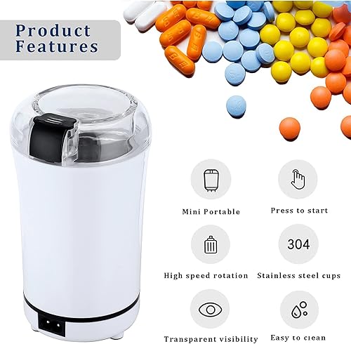 Miniatura 5 de Trituradora eléctrica multifuncional de píldoras, moler la medicina y las tabletas de vitaminas o granos de café de diferentes tamaños en polvo fino