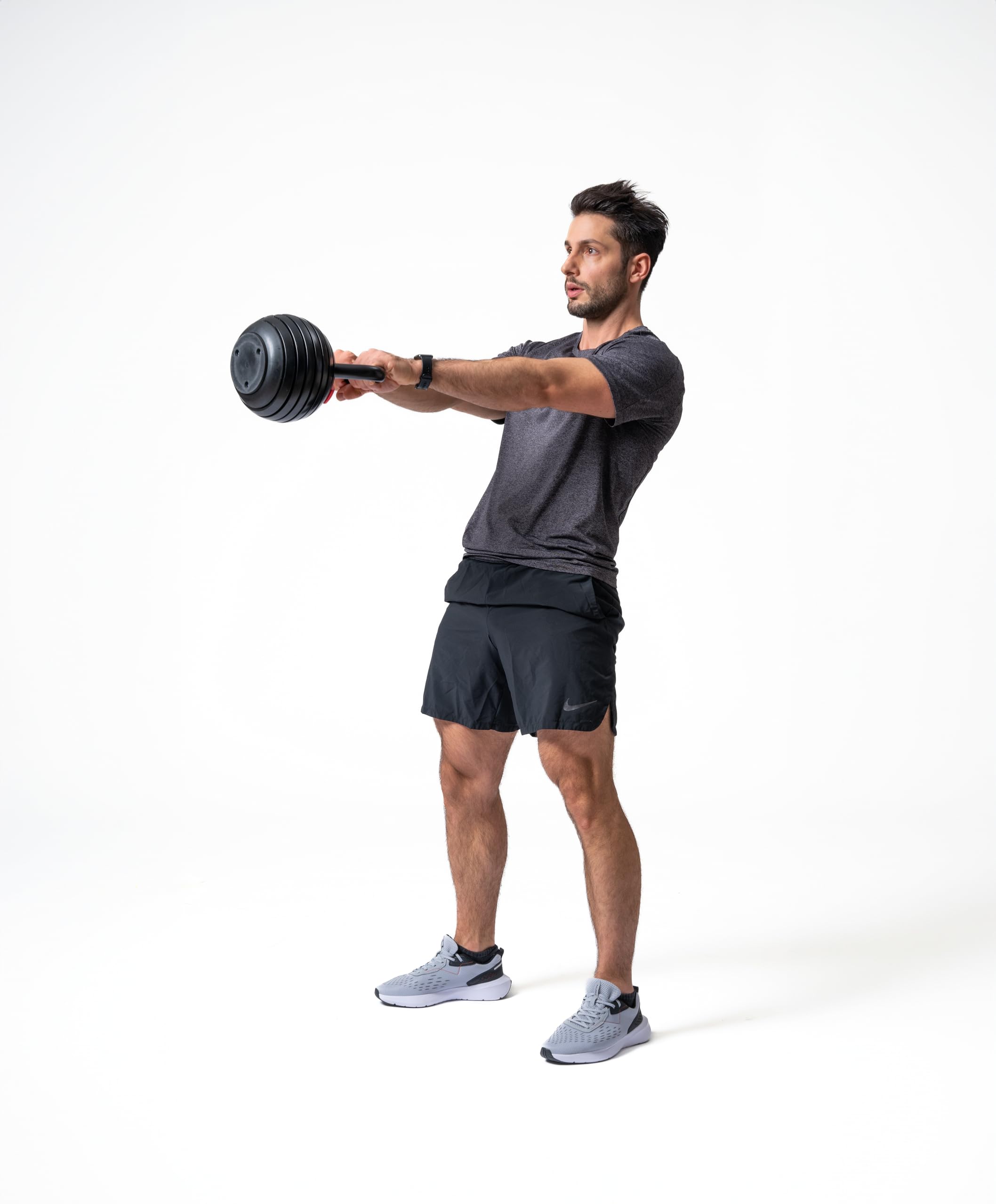 Nilox Kettlebell Regolabile in Acciaio, Peso Regolabile da 2 a 18 kg, Impugnatura Salda, Piastre in Acciaio Resistenti alla Corrosione, Attrezzo da Palestra per Allenamento Forza e Cardio
