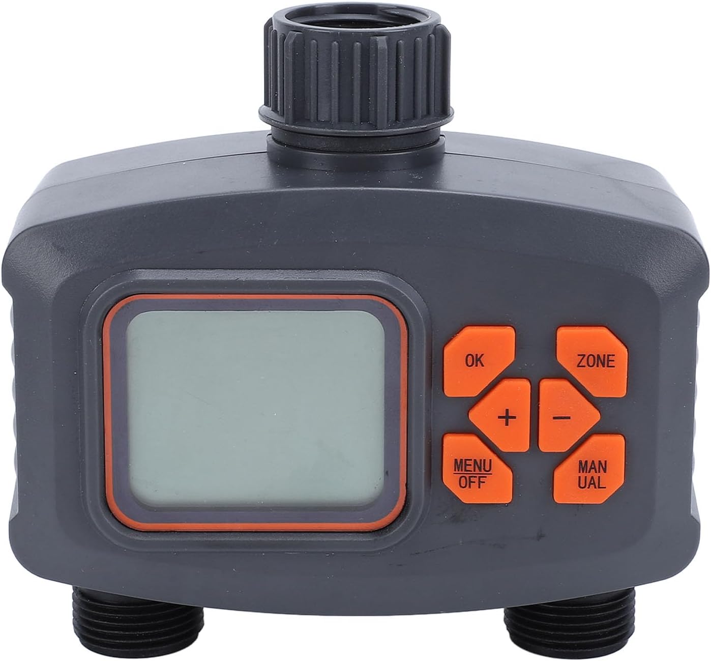 2 Zone Sprinkler Timer Digital, ABS Programmable Water Hose Timer with Auto Manual Rain Delay, 2 Outlet Faucet Irrigation Controller for Garden Lawn Yard