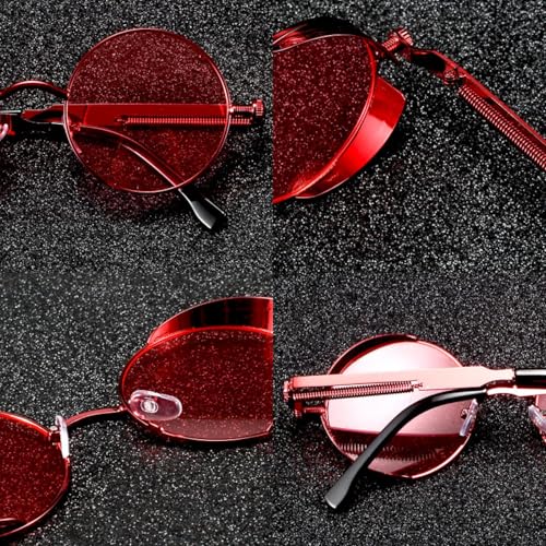 Classic Sunglasses Retro Metal Steampunk Round Uv4003