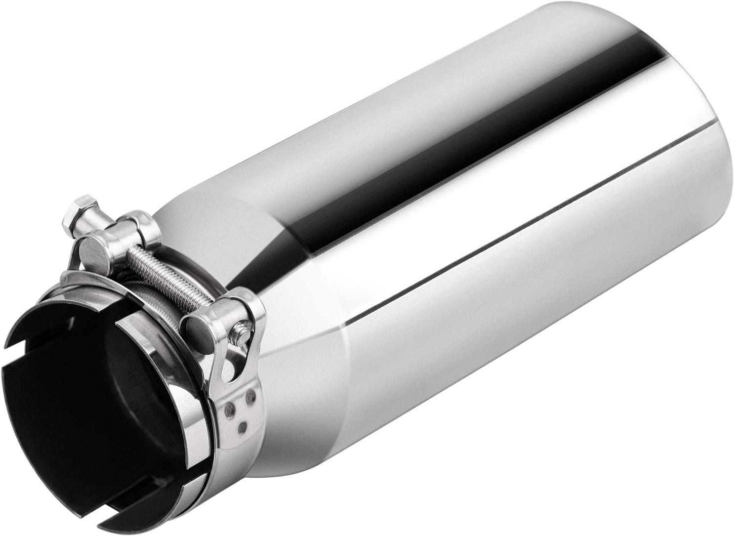 Kepect,3 Inlet Exhaust Tip, Exhaust Pipe Universal 3" Inlet 4" Outlet 12" Long Tailpipe Tip for Truck Car