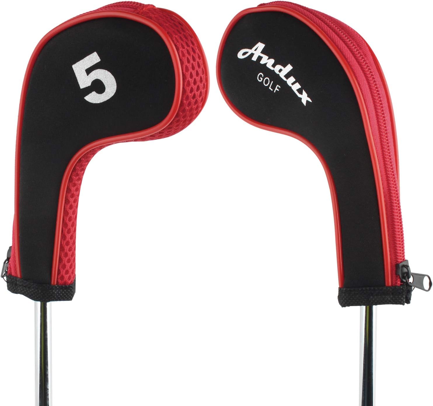 Andux 10pcs/Set Golf Iron Club Head Covers with Zipper for Left Handed Golfer