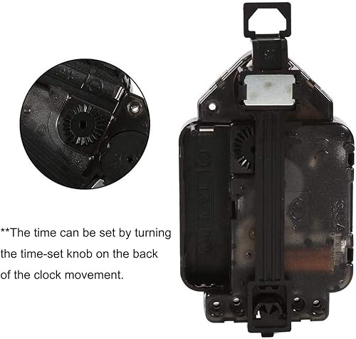 Miniatura 6 de Mecanismo de movimiento de reloj de péndulo de pared de cuarzo sin tictac, piezas de repuesto con 3 pares diferentes de manecillas, grosor máximo